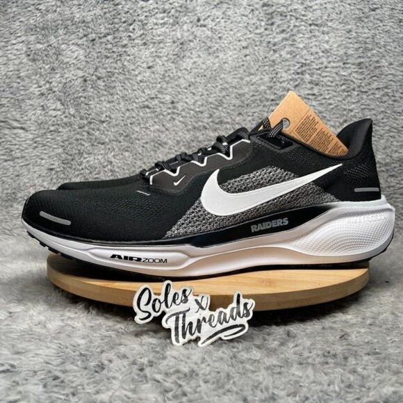 Nike Pegasus 41 NFL Las Vegas Raider Size 12.5 Men Black Silver White FZ5093-001 - Picture 5 of 9